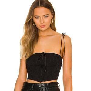 MAJORELLE Bardot Bustier Top in Black Lace NWOT Size Small